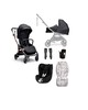 Airo 6 Piece Black Essentials Bundle with Black Sirona Car Seat- Black with Rose Gold Frame
